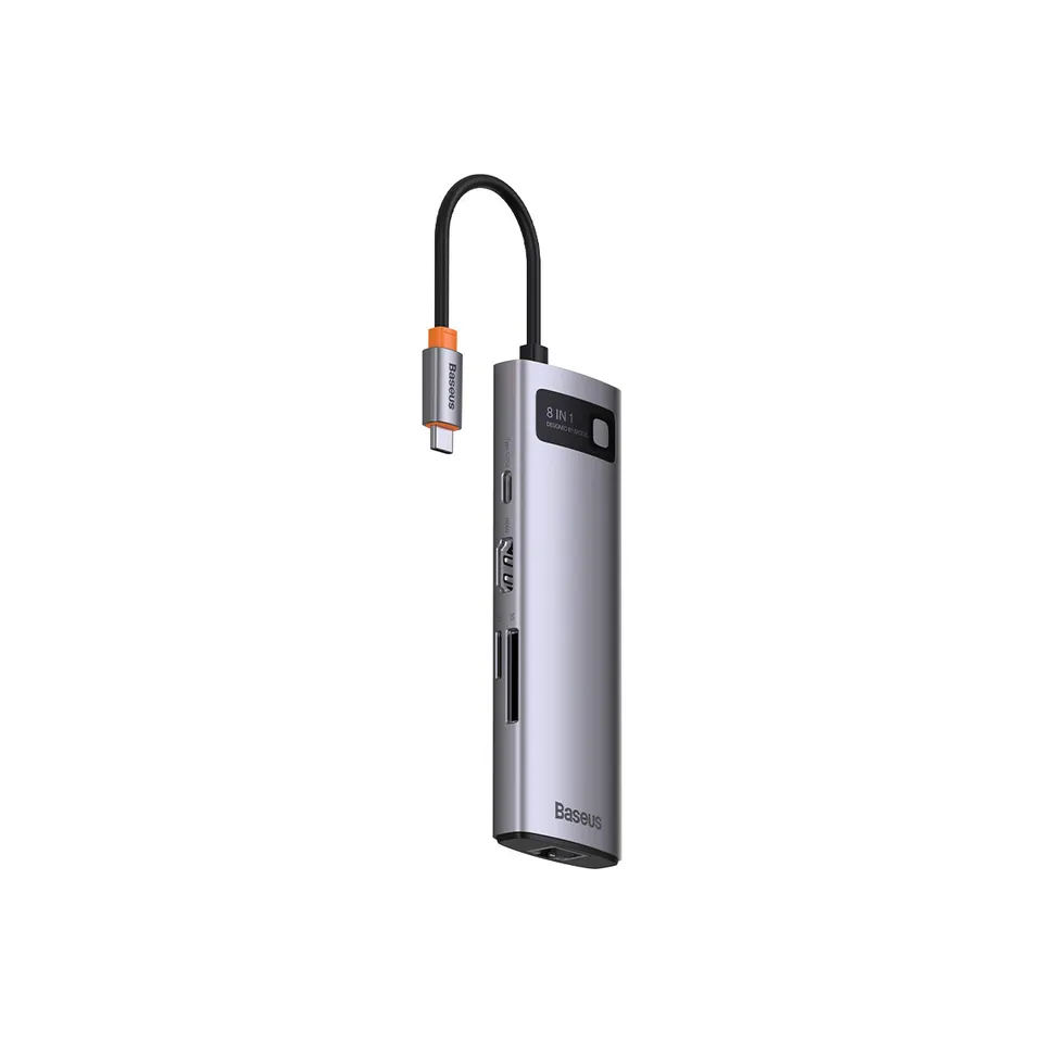 baseus-joystar-hub-usb-c-8-in-1-adattatore-multiporta-con-hdmi-4k-30hz-usb-letto image 1