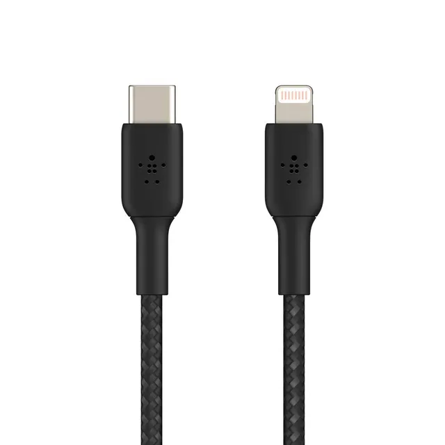 belkin-boost-charge-cavo-intrecciato-usb-c-a-lightning-3-m-nero-certificato-mfi- image 1
