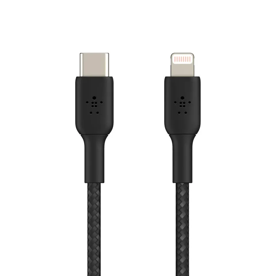 belkin-boost-charge-cavo-intrecciato-usb-c-a-lightning-3-m-nero-certificato-mfi- image 1