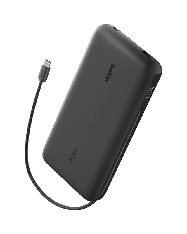 belkin-ultracharge-pro-power-bank-25000-mah-con-cavo-usb-c-integrato-usb-pd-158w image 1