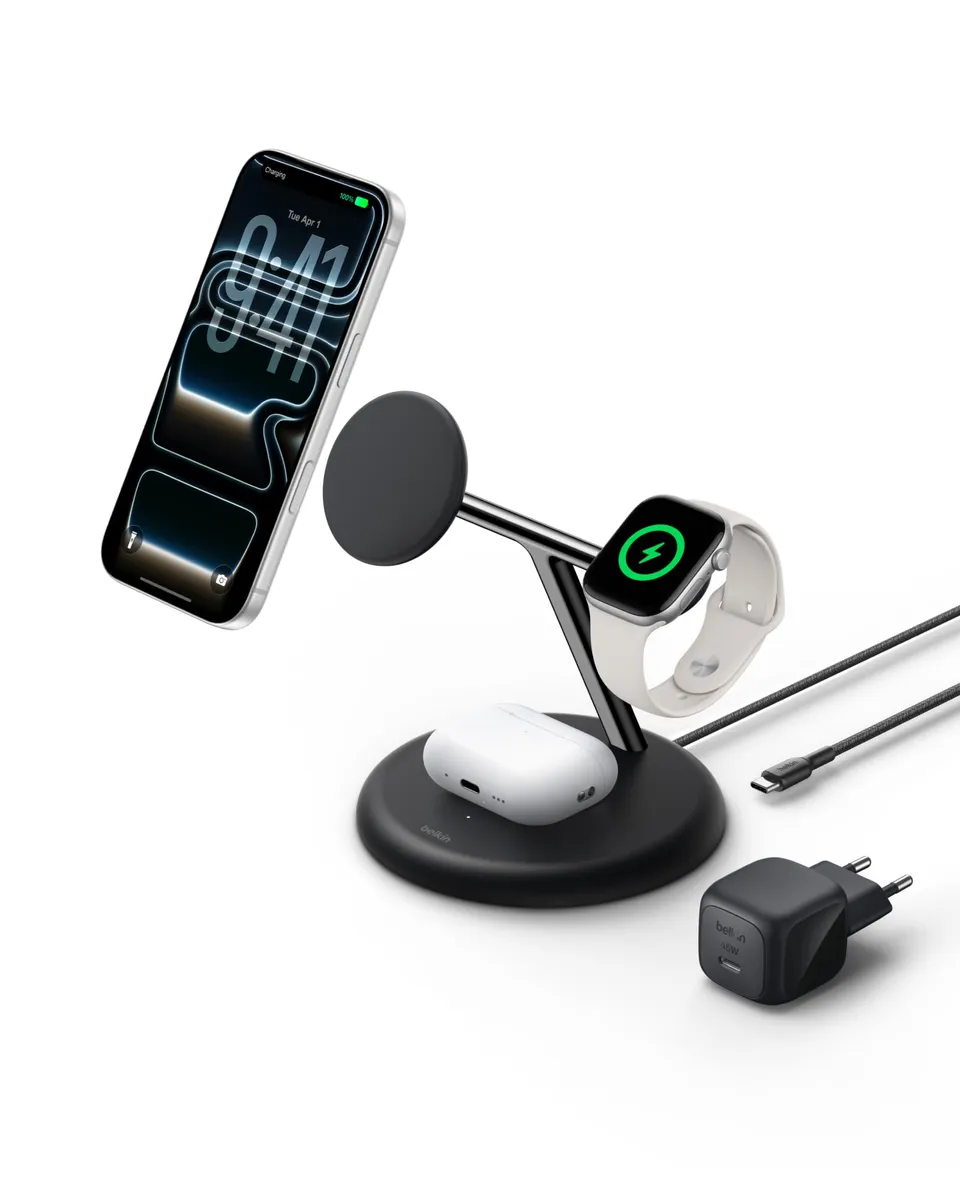 belkin-ultracharge-stazione-di-ricarica-wireless-3-in-1-qi2-2-25-w-usb-c-magneti image 1