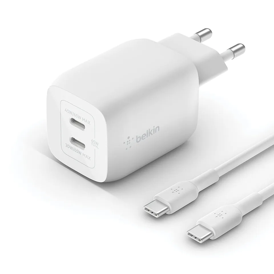belkin-boostcharge-caricabatteria-da-parete-usb-c-dual-port-65-w-gan-pd-3-0-con- image 1