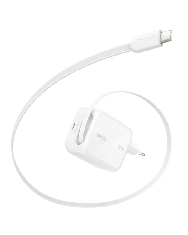 belkin-caricabatterie-usb-c-gan-67w-con-cavo-usb-c-retrattile-1-m-e-porta-usb-c- image 1