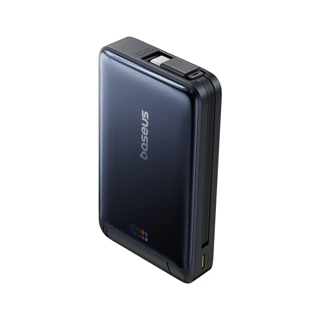 baseus-nomos-power-bank-magnetica-qi2-45w-10000mah-con-cavo-usb-c-e-supporto image 1