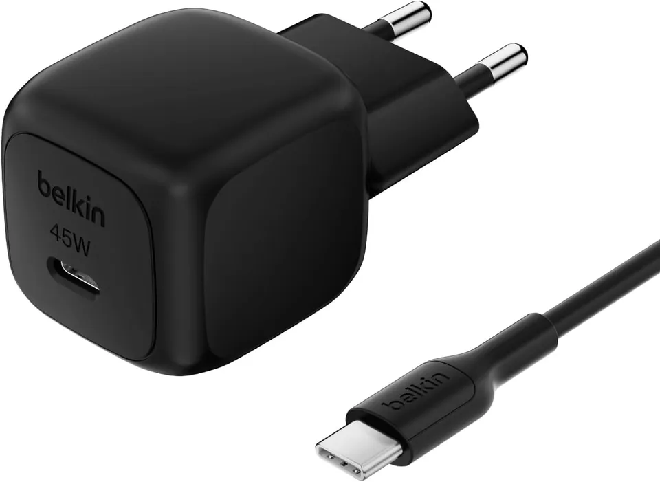 belkin-45w-usb-c-pd-wall-charger-wcharge-wppsblk-con-cavo-usb-c-to-usb-c image 1