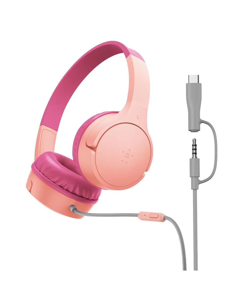 belkin-soundform-mini-cuffie-per-bambini-con-filo-limite-volume-85-db-adattatore image 1