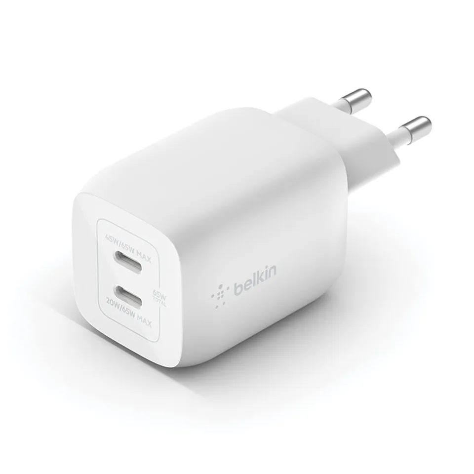 belkin-dual-usb-c-wall-charger-65-w-gan-ricarica-rapida-pd-3-0-a-2-porte-per-iph image 1