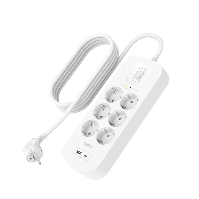 belkin-multipresa-montabile-a-parete-con-6-prese-ca-protette-usb-c-pd-e-usb-a-ca image 1