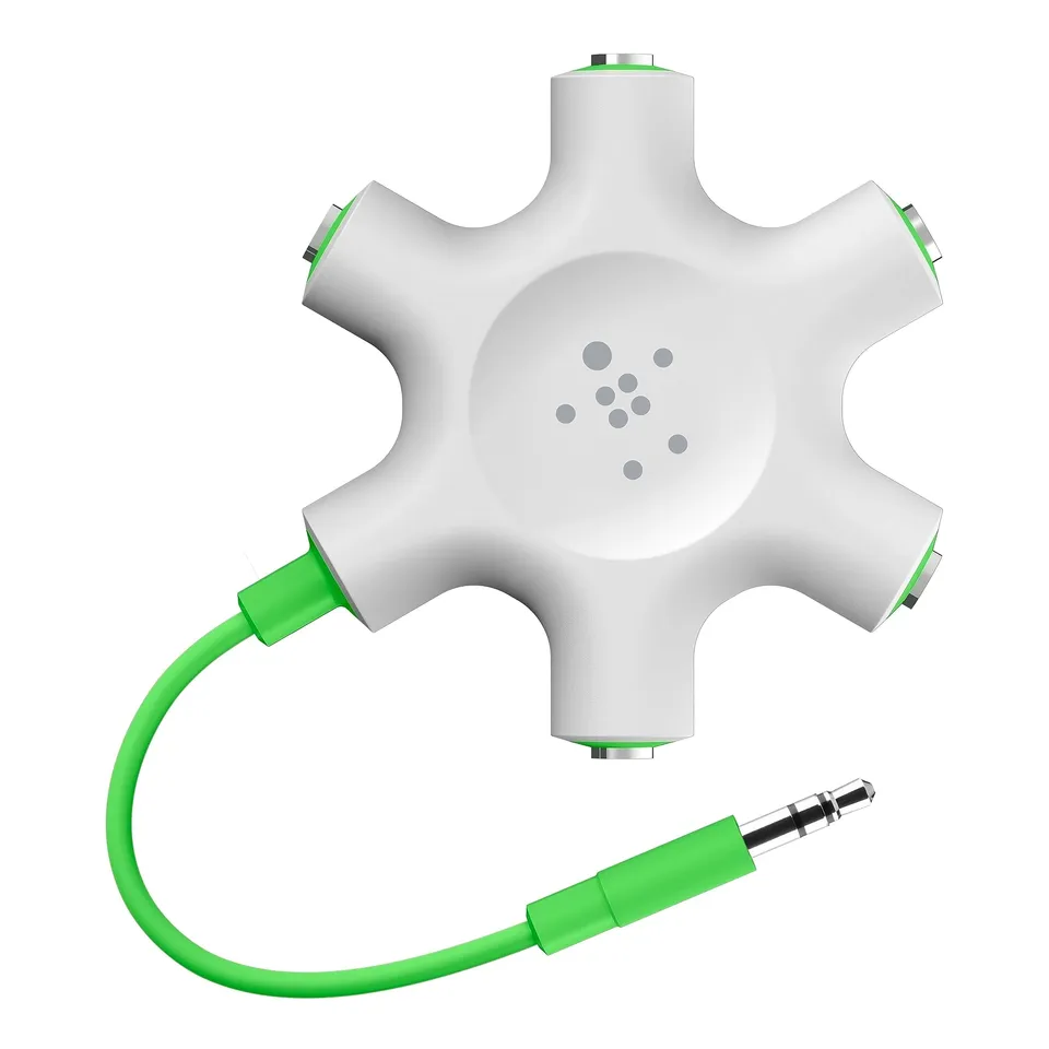 belkin-rockstar-cavo-doppiatore-per-cuffie-con-5-prese-3-5-mm-splitter-audio-bia image 1