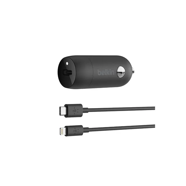 belkin-boostcharge-caricabatteria-da-auto-usb-c-20-w-con-cavo-usb-c-a-lightning- image 1