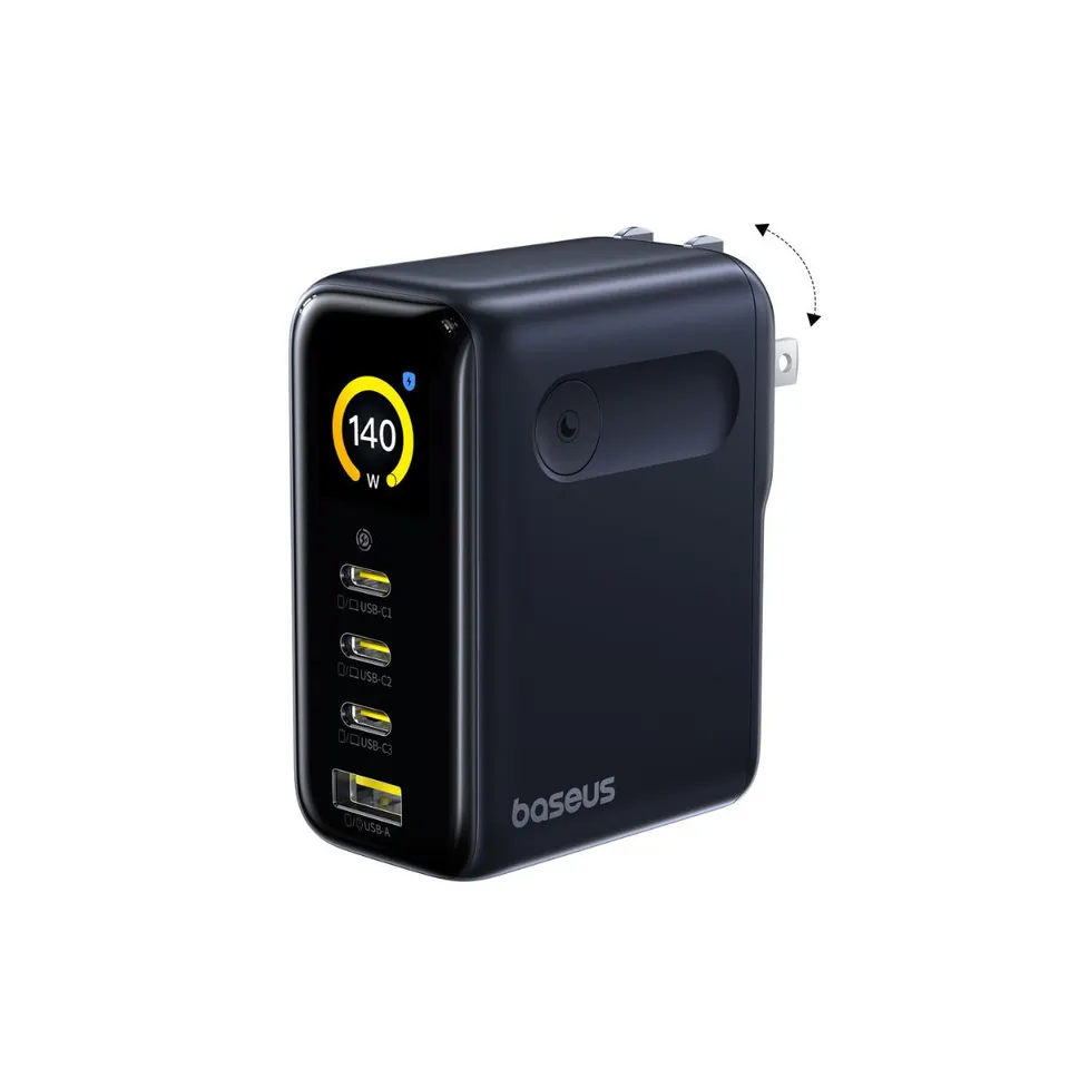 baseus-picogo-ah11-fast-charger-140w-3c-u-caricatore-da-muro-gan-4-porte-con-dis image 1