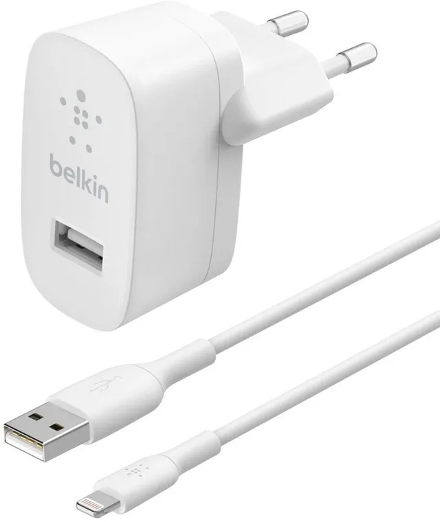belkin-boostcharge-caricabatterie-da-parete-usb-a-12-w-con-cavo-lightning-1-m-ri image 1