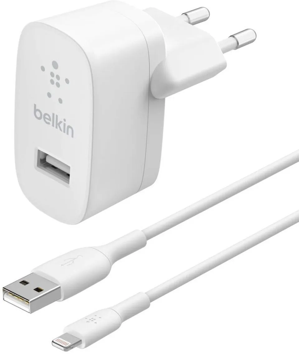 belkin-boostcharge-caricabatterie-da-parete-usb-a-12-w-con-cavo-lightning-1-m-ri image 1