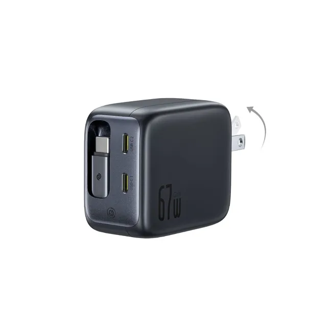 baseus-enercore-cj11-fast-charger-67w-3c-con-cavo-retrattile-caricatore-da-muro- image 1