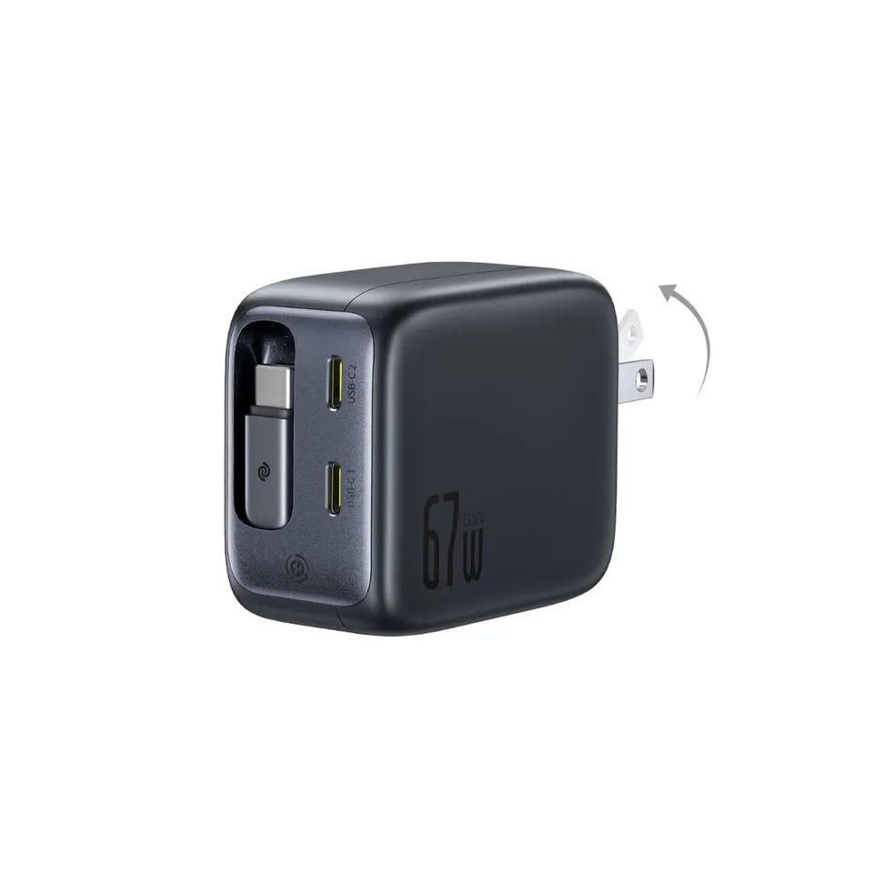 baseus-enercore-cj11-fast-charger-67w-3c-con-cavo-retrattile-caricatore-da-muro- image 1