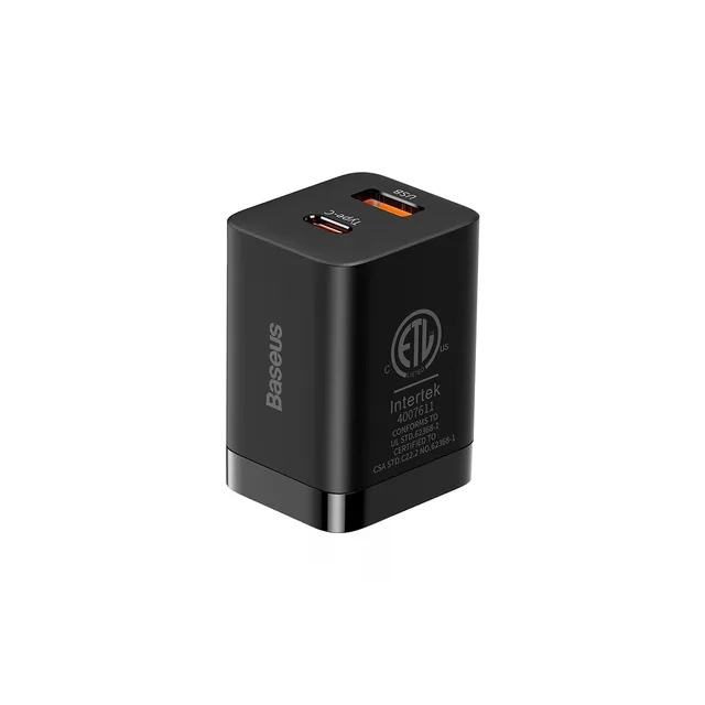 baseus-super-si-pro-caricatore-rapido-dual-port-30w-usb-c-usb-a-con-protezione-b image 1