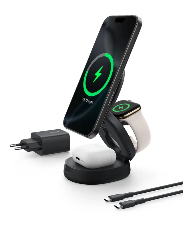 belkin-boostcharge-caricatore-wireless-3-in-1-compatibile-magsafe-qi2-15-w-per-i image 1