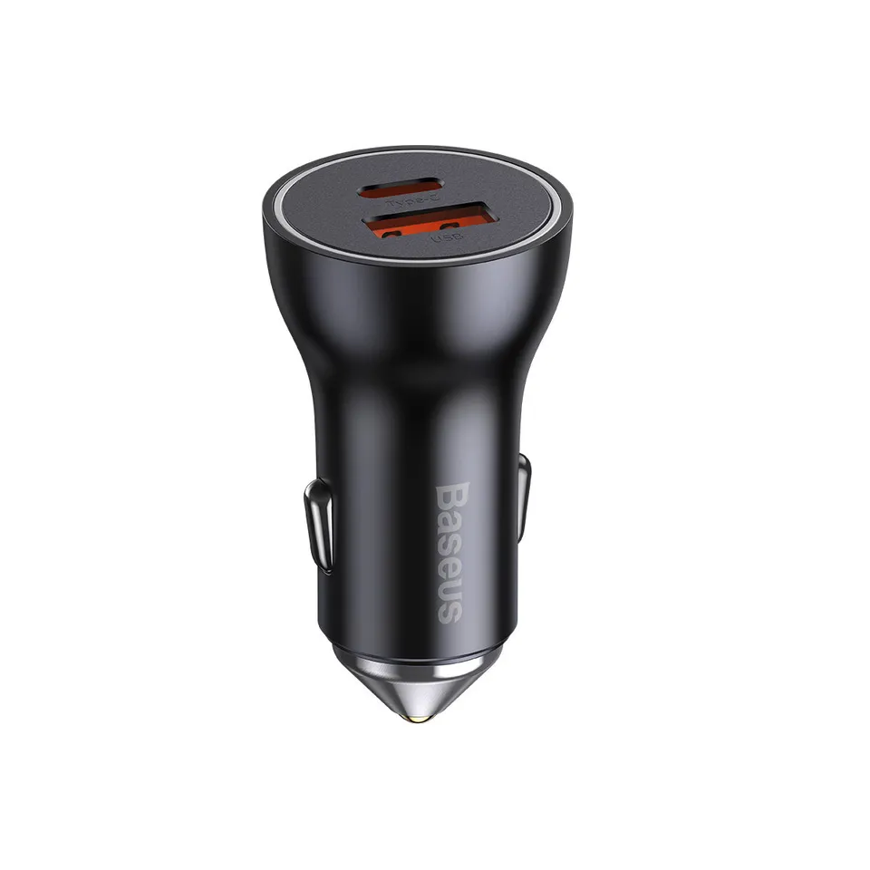 baseus-caricatore-auto-usb-a-usb-c-60w-con-distribuzione-intelligente-della-pote image 1