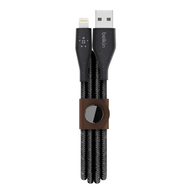belkin-duratek-plus-f8j236bt04-blk-cavo-lightning-a-usb-a-con-cinturino-in-pelle image 1