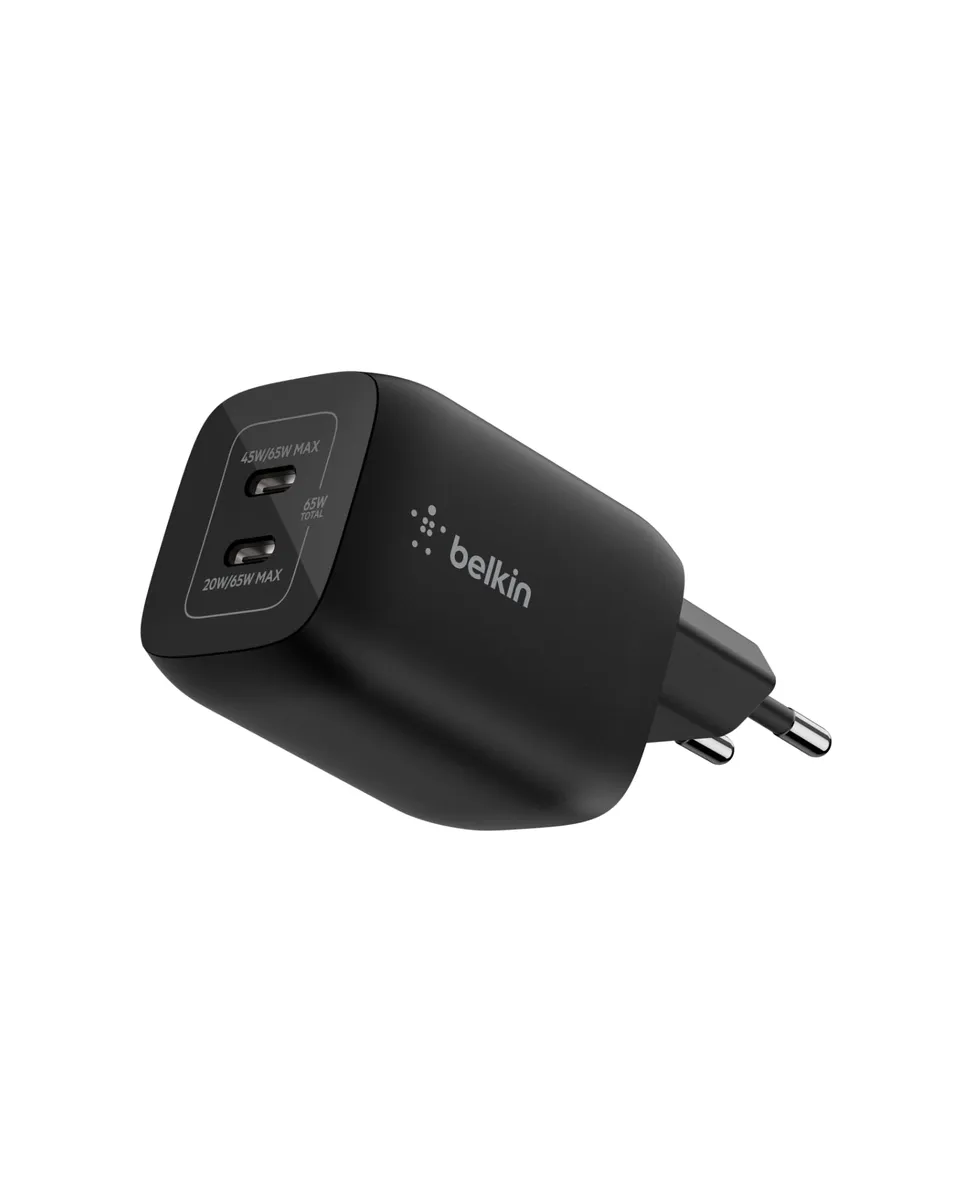 belkin-gaming-doppio-caricatore-da-muro-usb-c-65w-gan-pd-3-0-pps-ricarica-rapida image 1