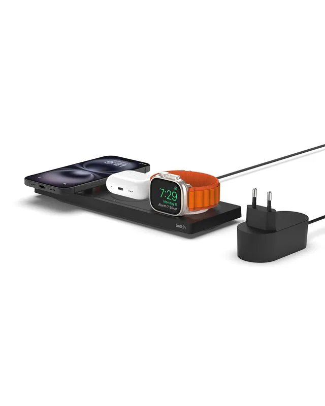 belkin-caricabatterie-wireless-3-in-1-con-magsafe-tappetino-di-ricarica-rapida-m image 1