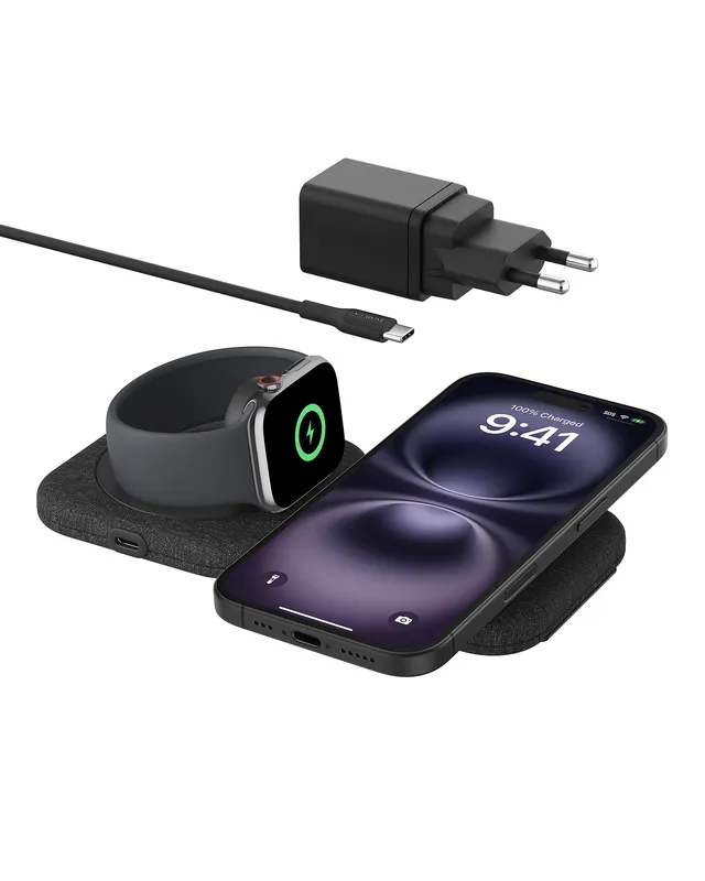 belkin-boostcharge-pro-tappetino-di-ricarica-magnetico-2-in-1-15w-pieghevole-qi2 image 1