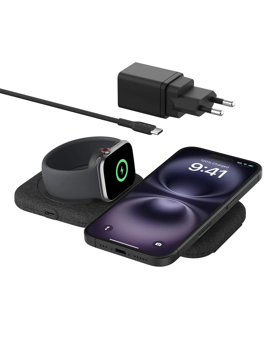 belkin-boostcharge-pro-tappetino-di-ricarica-magnetico-2-in-1-15w-pieghevole-qi2 image 1