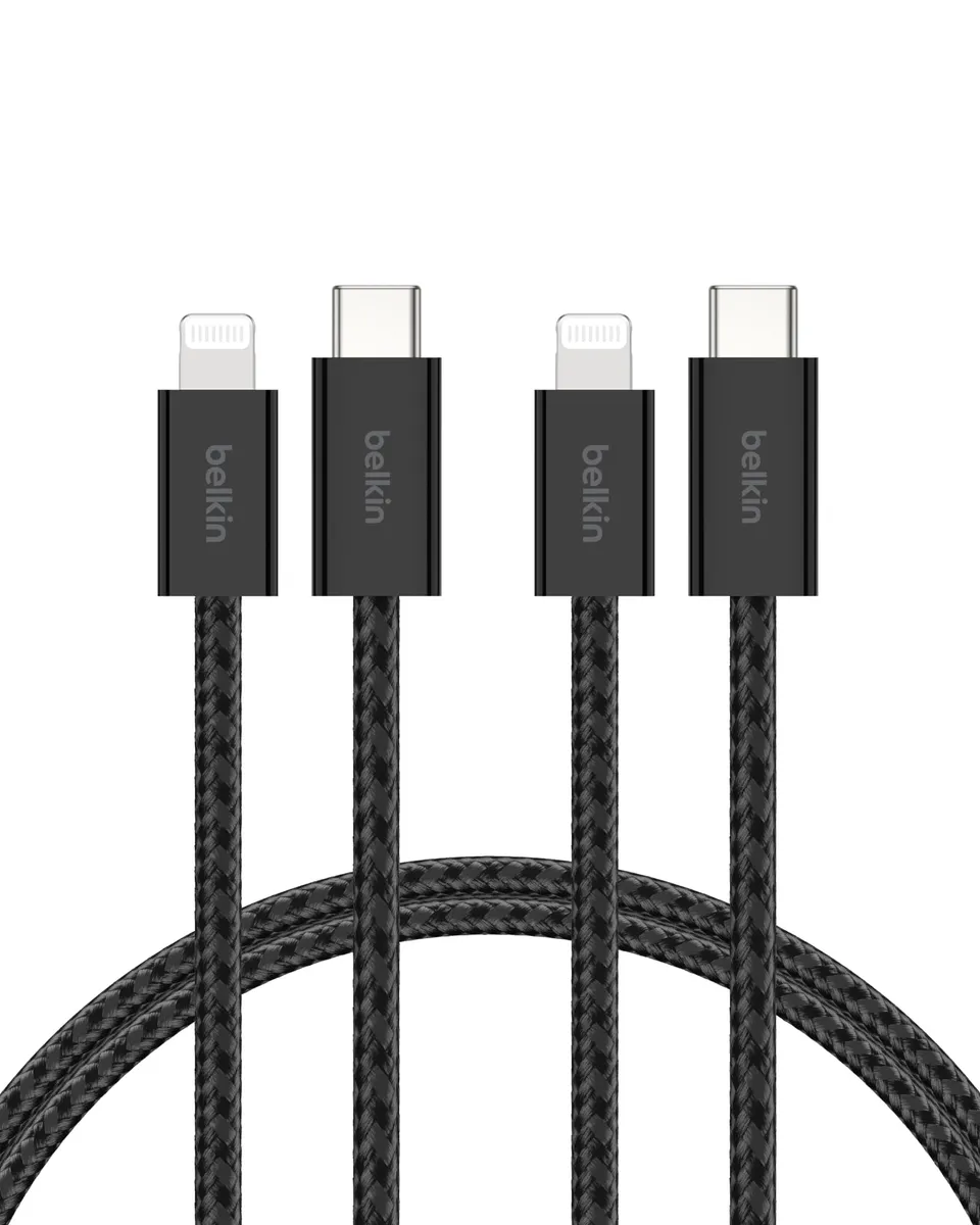 belkin-boostcharge-confezione-da-2-cavi-intrecciati-usb-c-a-lightning-1-5-m-cert image 1