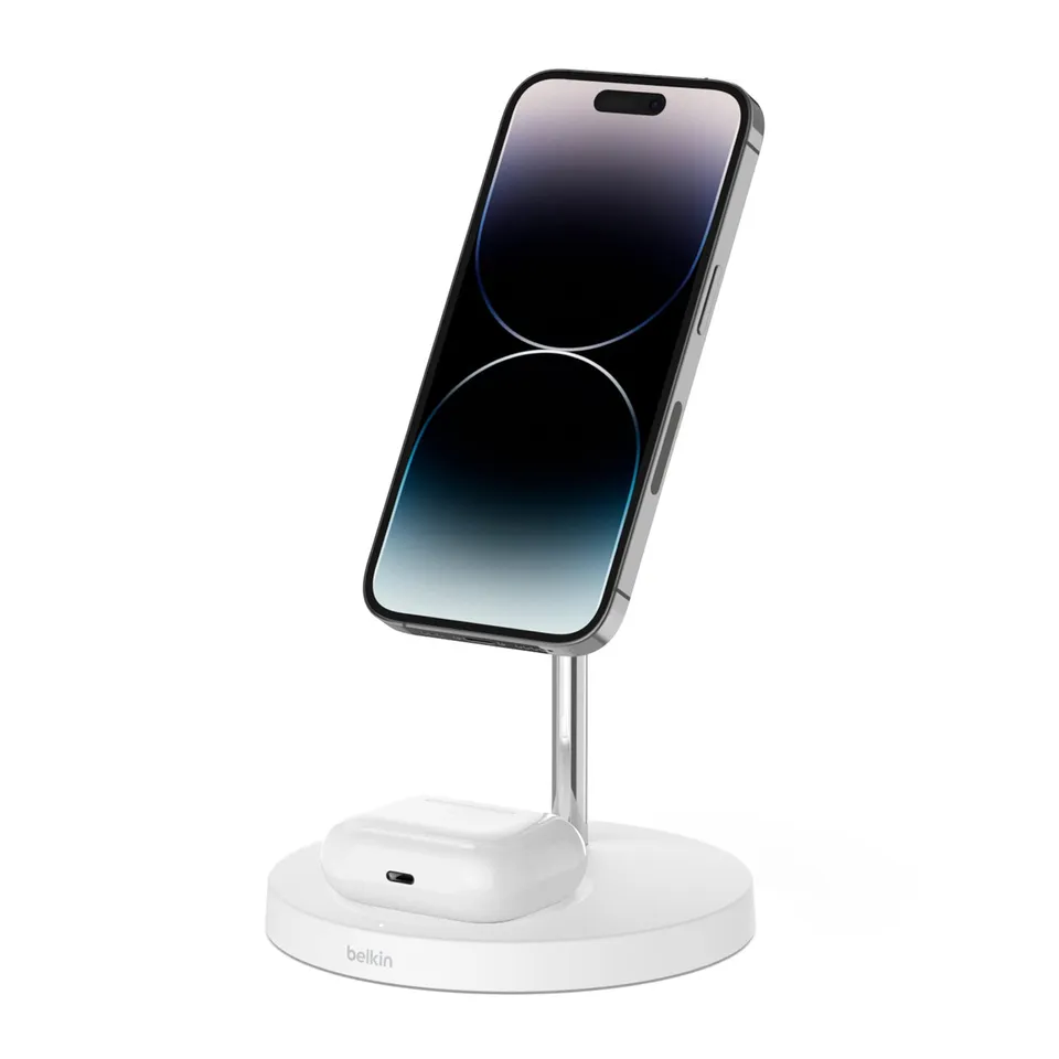 belkin-caricabatterie-wireless-2-in-1-magsafe-15w-supporto-di-ricarica-magnetico image 1