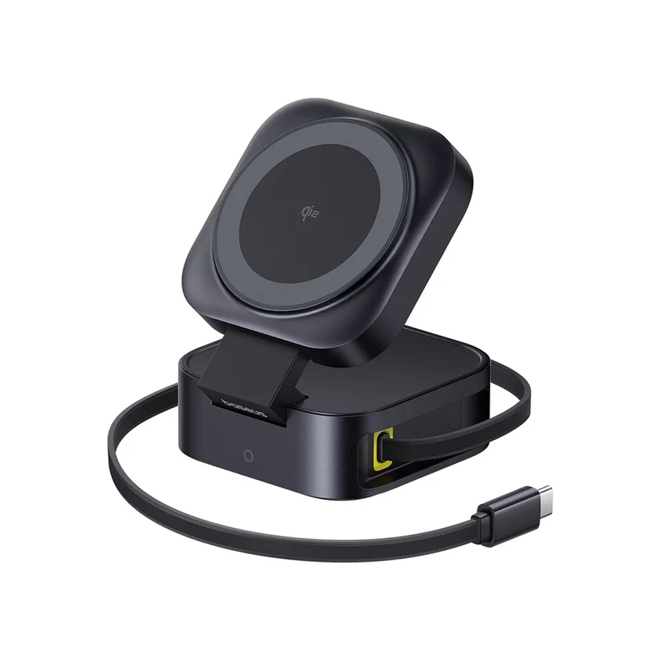 baseus-picogo-2-in-1-caricatore-wireless-magnetico-qi2-15w-con-usb-c-67w image 1