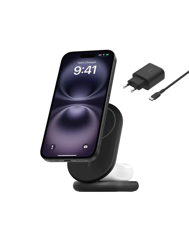 belkin-boostcharge-caricatore-wireless-magnetico-pieghevole-2-in-1-qi2-15-w-comp image 1