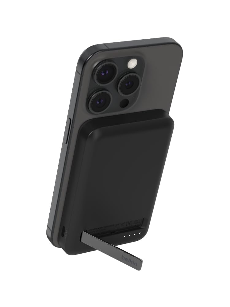 belkin-boostcharge-pro-power-bank-magnetica-5000mah-qi2-con-supporto-integrato-c image 1