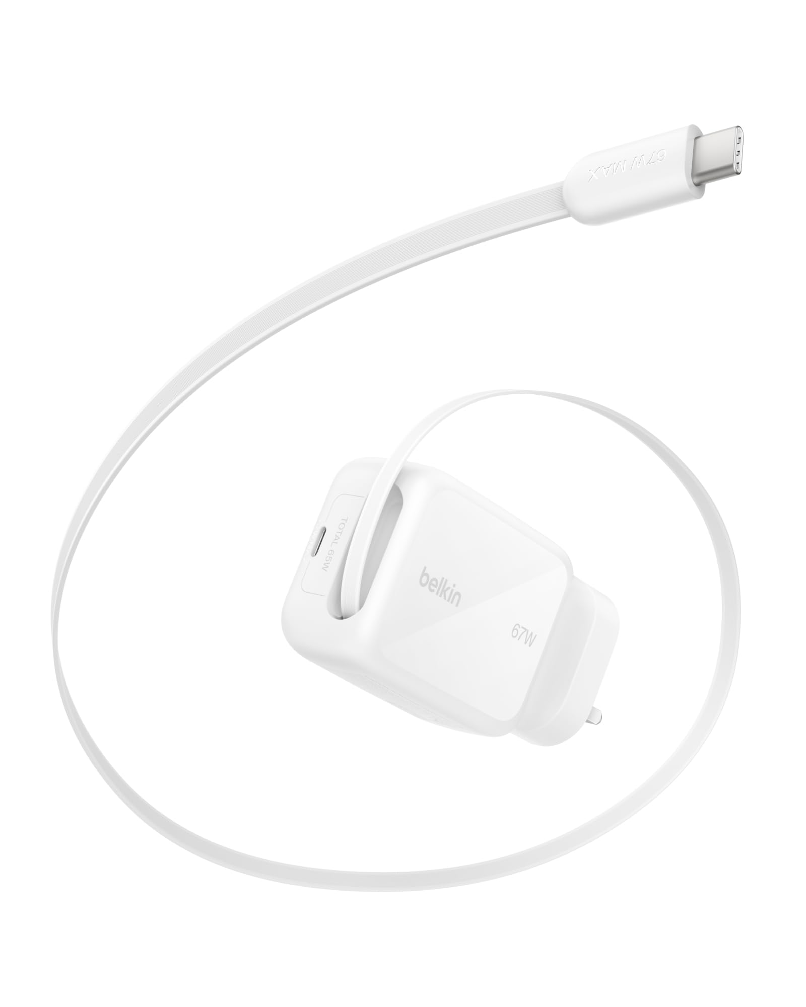 belkin-caricabatterie-da-viaggio-usb-c-67-w-gan-spina-con-cavo-usb-c-retrattile- image 1