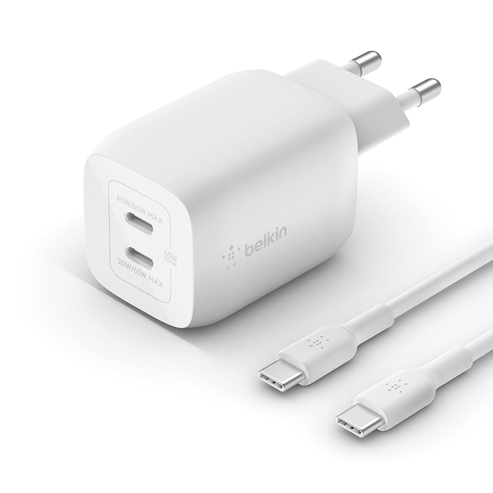 belkin-boostcharge-caricabatteria-da-parete-usb-c-dual-port-65-w-gan-pd-3-0-con- image 1