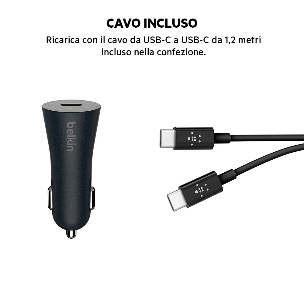belkin-boost-up-quick-charge-caricatore-auto-27w-qc-4-con-cavo-usb-c-a-usb-c-da- image 5