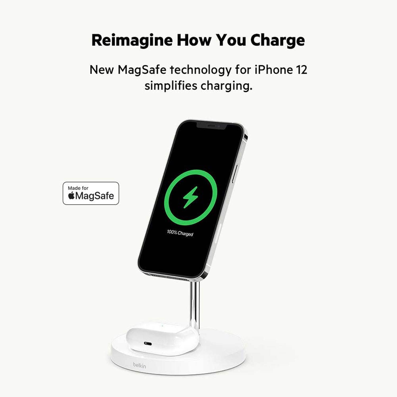belkin-caricabatterie-wireless-2-in-1-magsafe-15w-supporto-di-ricarica-magnetico image 2