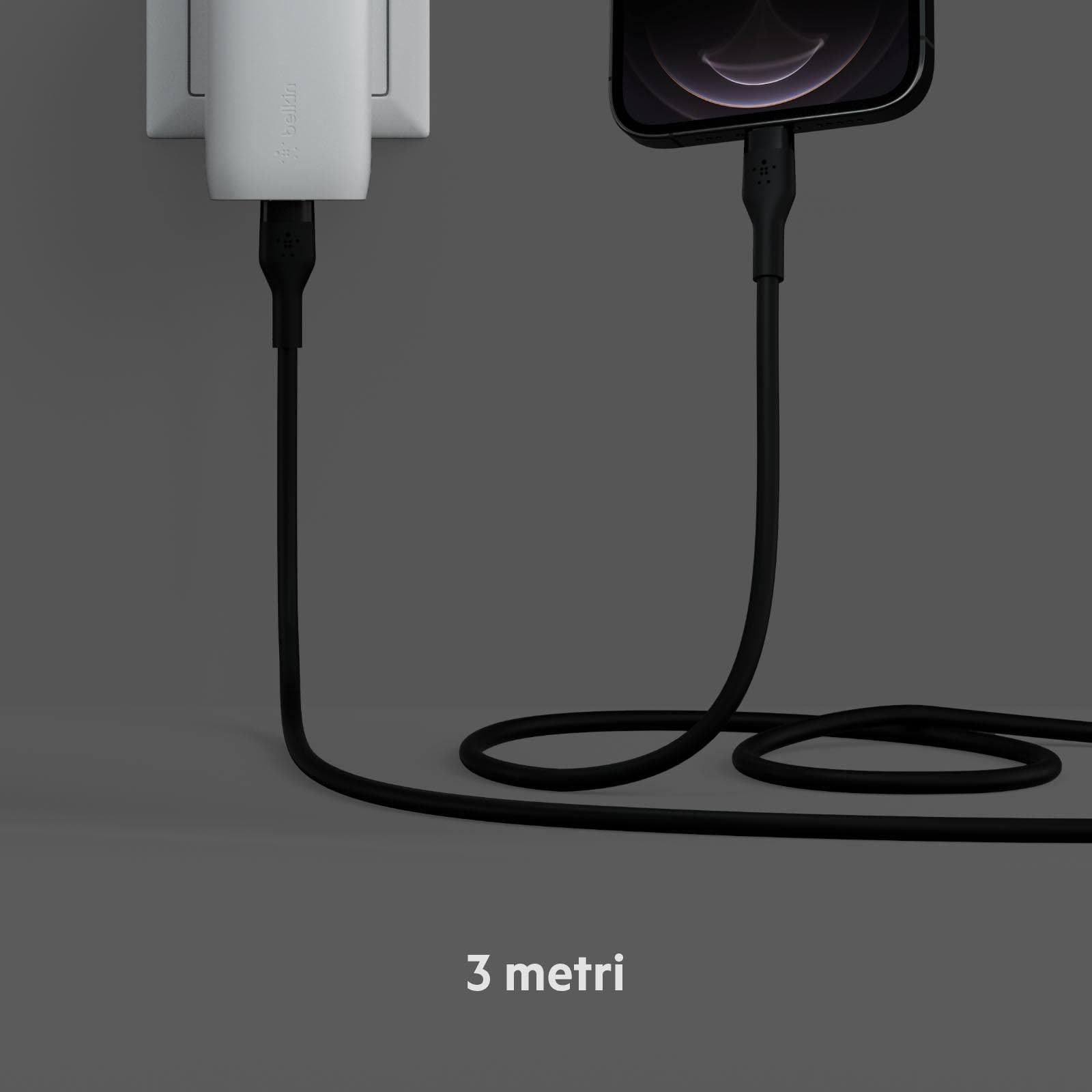 belkin-boostcharge-flex-cavo-usb-c-a-lightning-in-silicone-3-m-mfi-ricarica-rapi image 6
