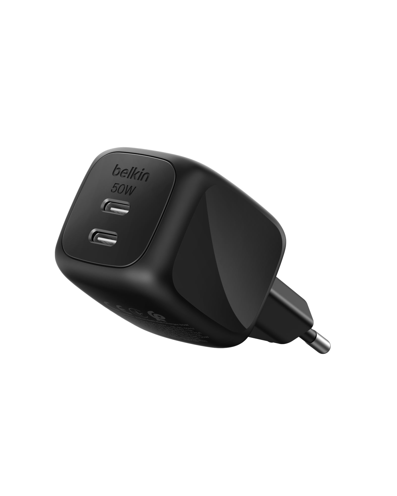 belkin-caricatore-usb-c-dual-porta-50w-gan-pd-3-1-ricarica-rapida-per-macbook-ip image 1