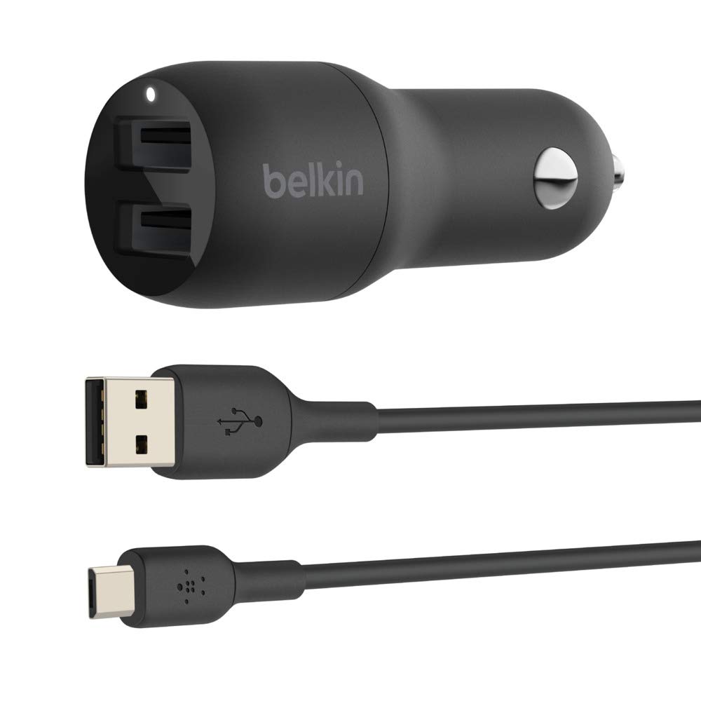 belkin-boostcharge-doppio-caricabatterie-da-auto-usb-a-24w-con-cavo-micro-usb-da image 1