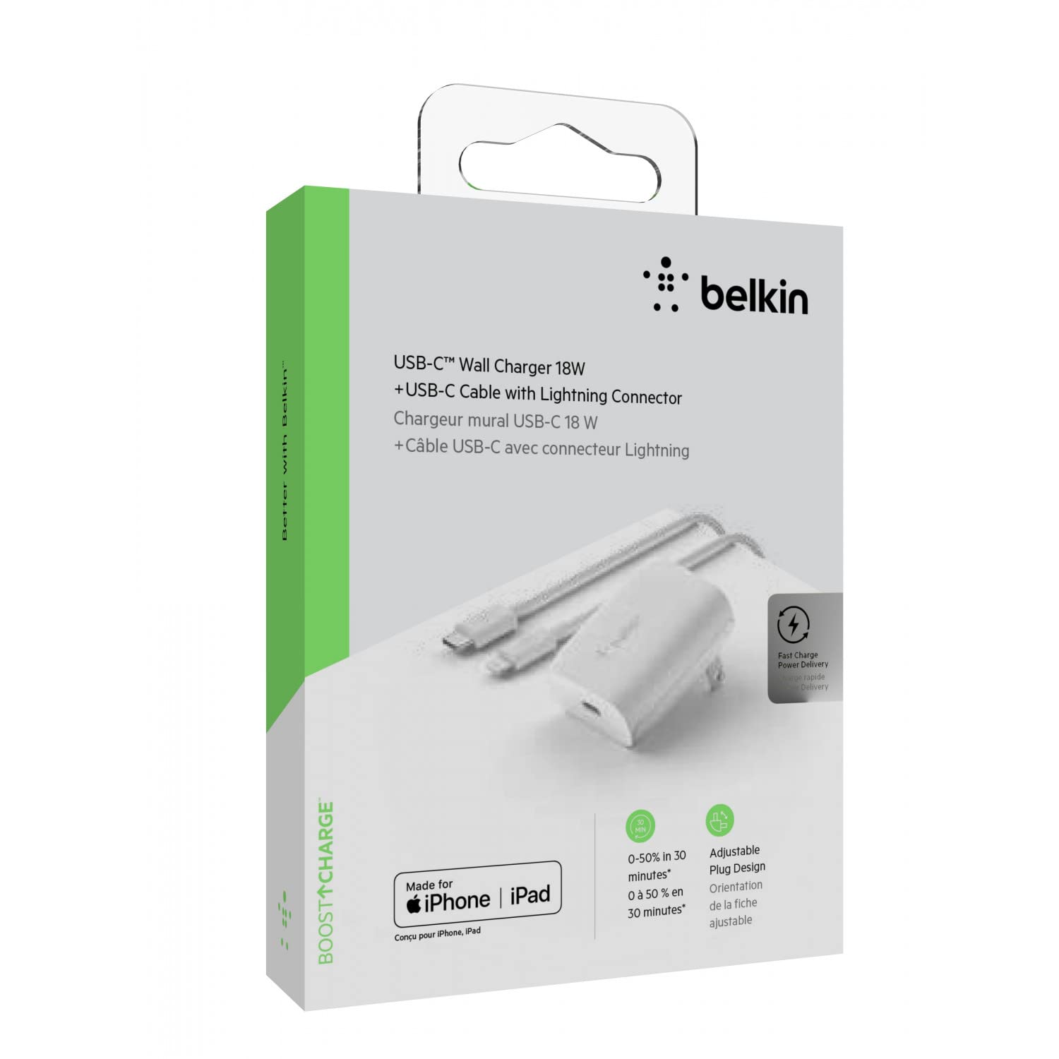 belkin-caricabatteria-da-parete-usb-c-20-w-con-cavo-usb-c-a-lightning-1-2-m-incl image 6