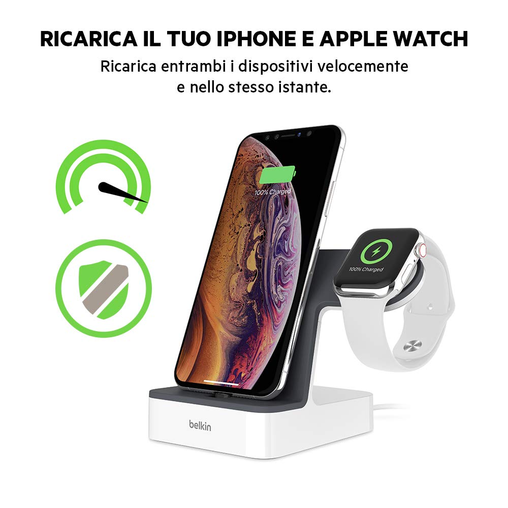belkin-powerhouse-dock-di-ricarica-2-in-1-per-apple-watch-e-iphone-con-lightning image 2
