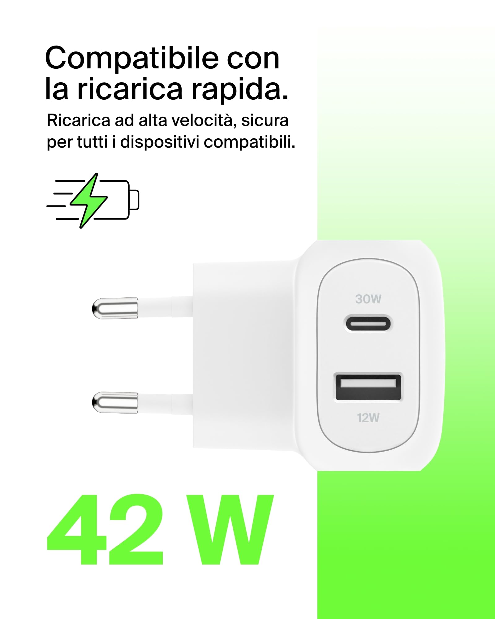 belkin-boostcharge-caricatore-da-parete-usb-42w-doppio-usb-c-pd-3-1-usb-a-con-pp image 2