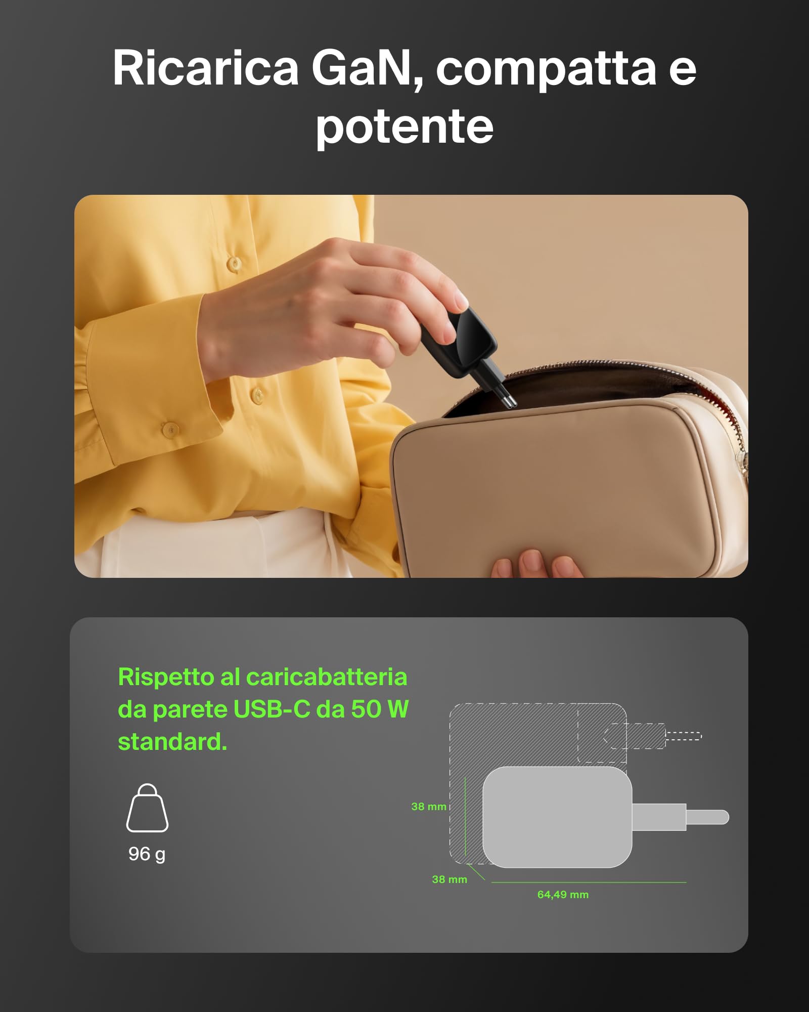 belkin-caricatore-usb-c-dual-porta-50w-gan-pd-3-1-ricarica-rapida-per-macbook-ip image 3