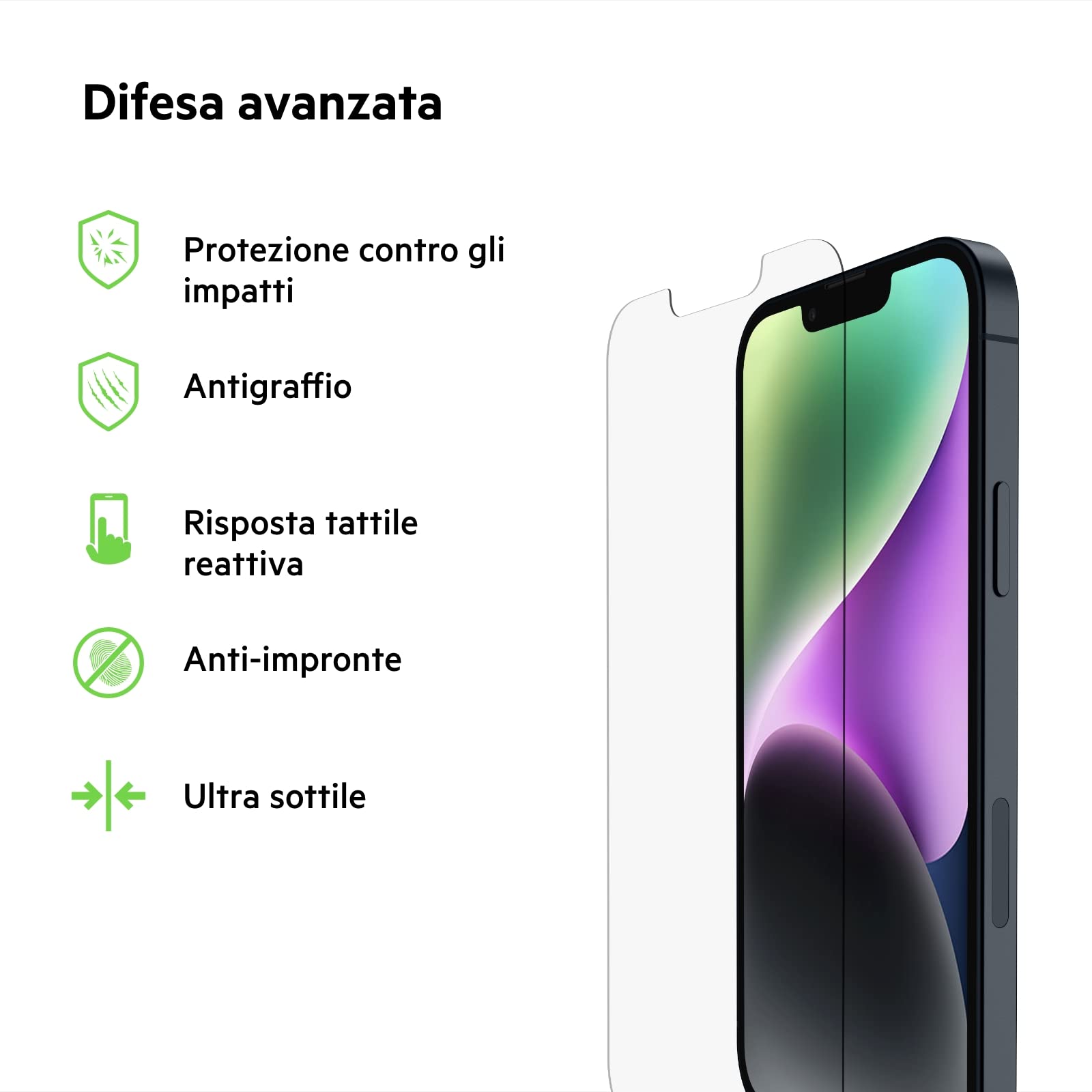 belkin-temperedglass-proteggi-schermo-vetro-temprato-9h-per-iphone-14-13-13-pro--2 image 2
