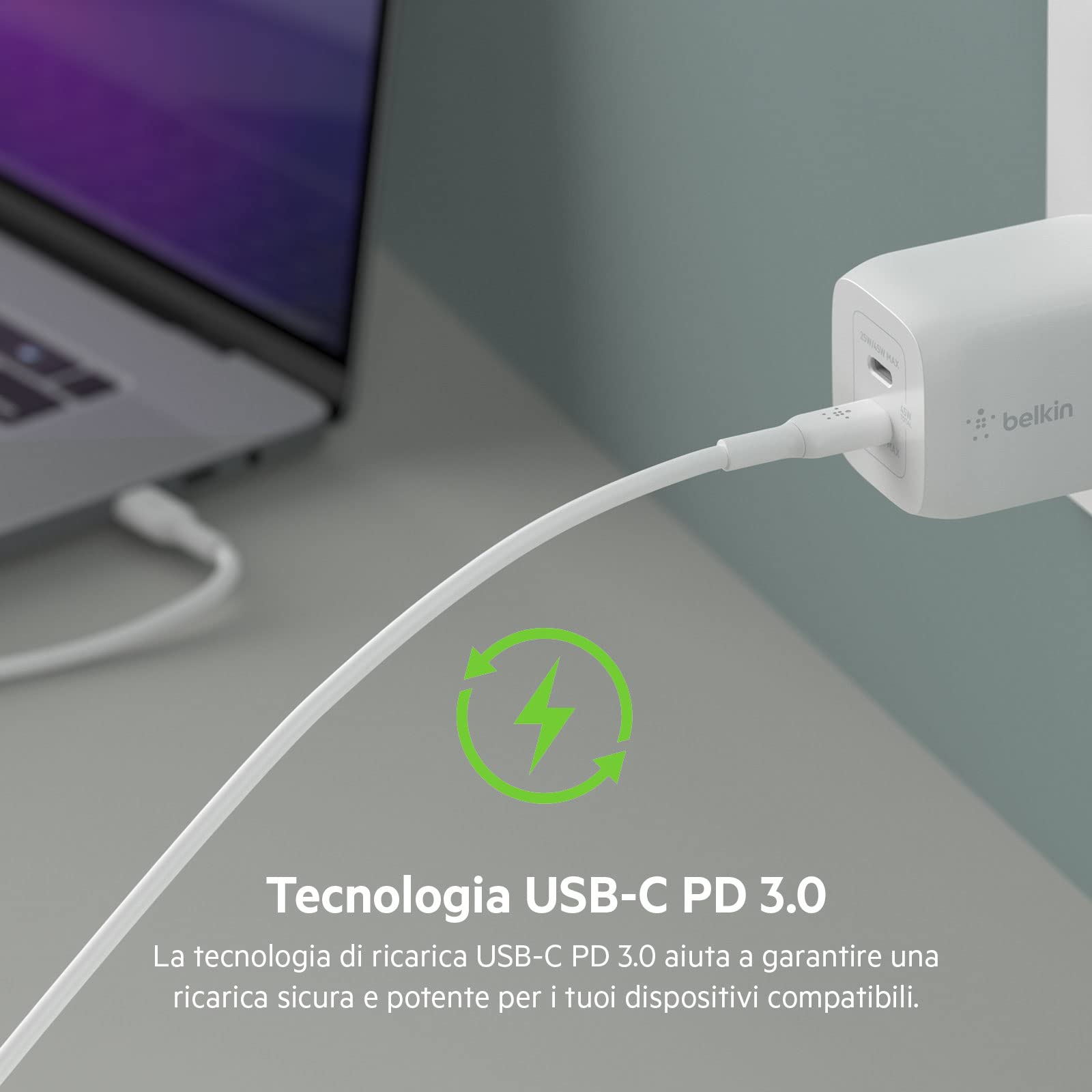 belkin-dual-usb-c-wall-charger-65-w-gan-ricarica-rapida-pd-3-0-a-2-porte-per-iph image 7