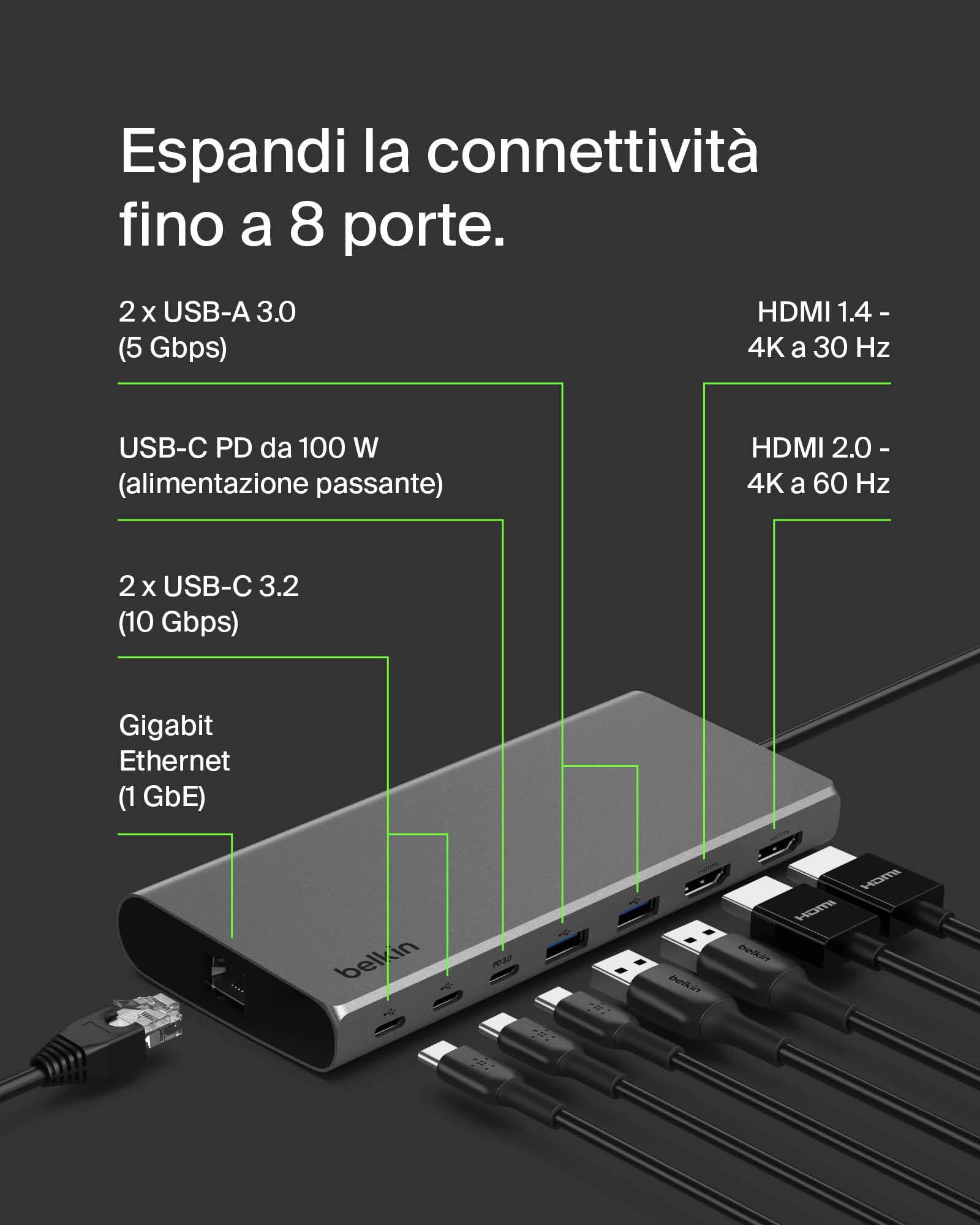 belkin-connect-hub-universale-8-in-1-usb-c-con-tecnologia-silicon-motion-dual-di image 3