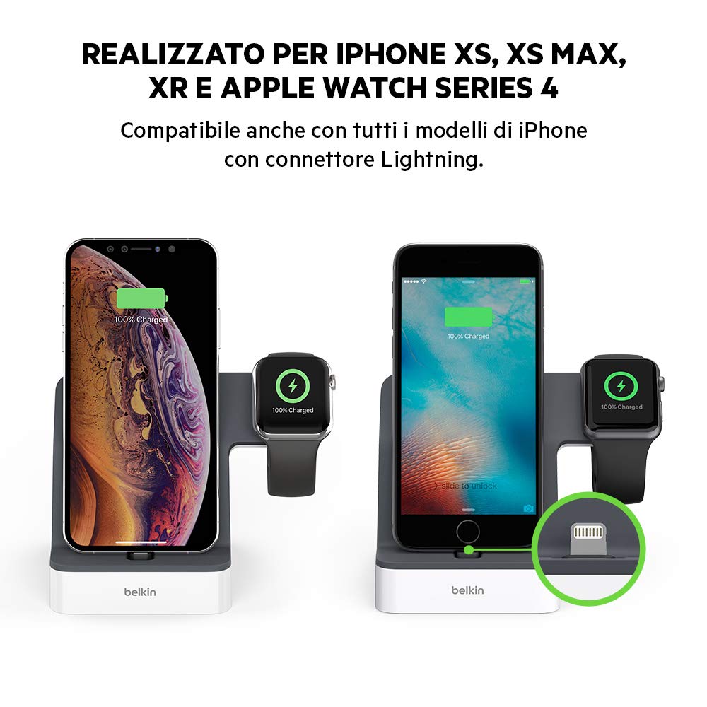 belkin-powerhouse-dock-di-ricarica-2-in-1-per-apple-watch-e-iphone-con-lightning image 3