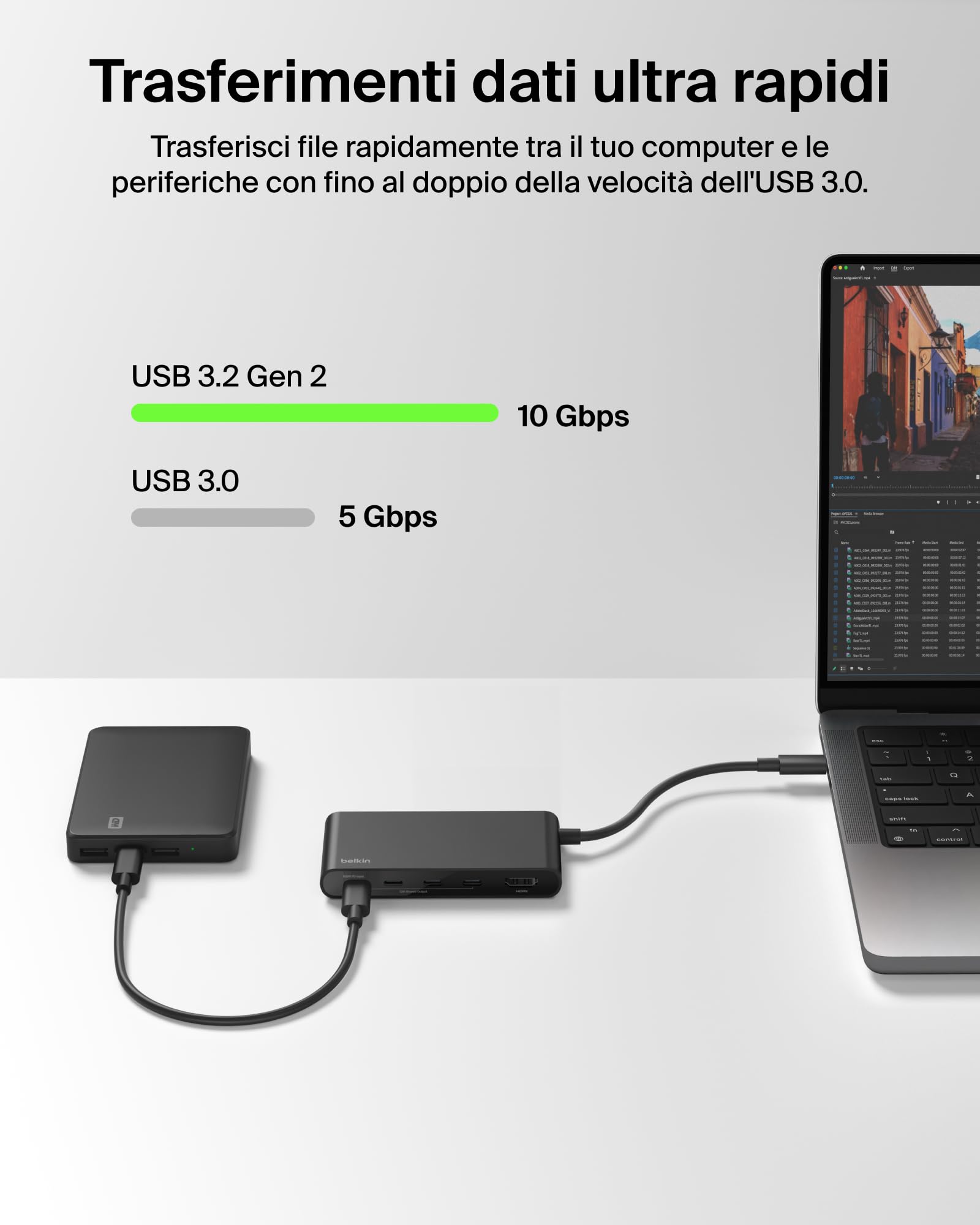 belkin-hub-usb-c-5-porte-con-hdmi-4k-60hz-power-delivery-100w-dati-10gbps-dockin image 6