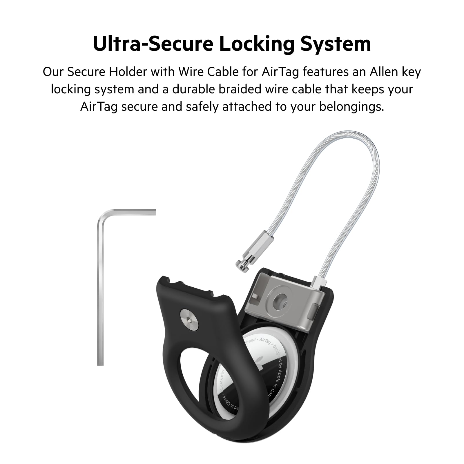 belkin-airtag-secure-holder-con-portachiavi-cavo-metallico-custodia-antigraffio- image 2