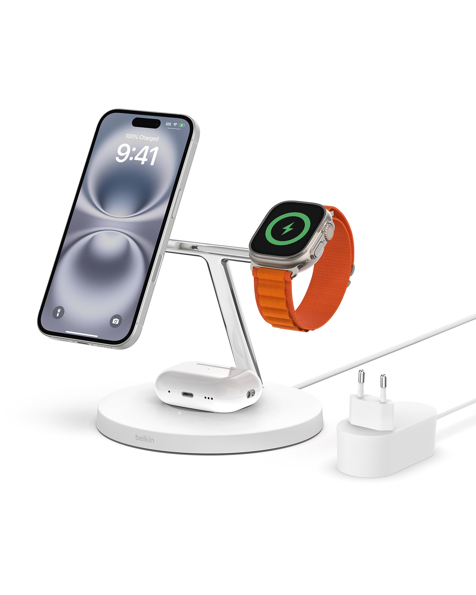belkin-caricabatterie-wireless-3-in-1-con-magsafe-15-w-per-iphone-apple-watch-e- image 1